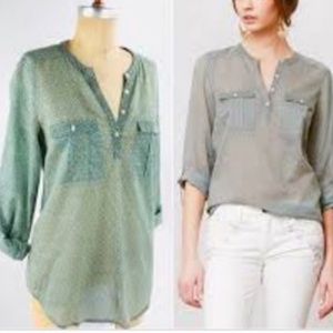 Anthropologie Holding Horses Long Sleeve Popover